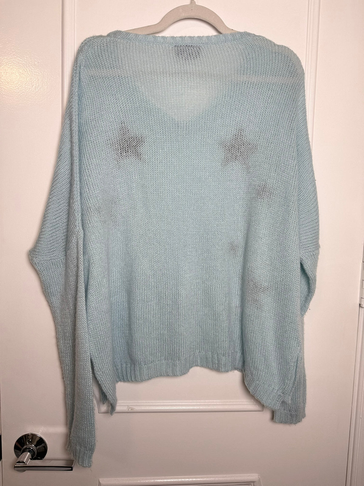 Wooden Ships Star Intarsia V-Neck Sweater Size M/L