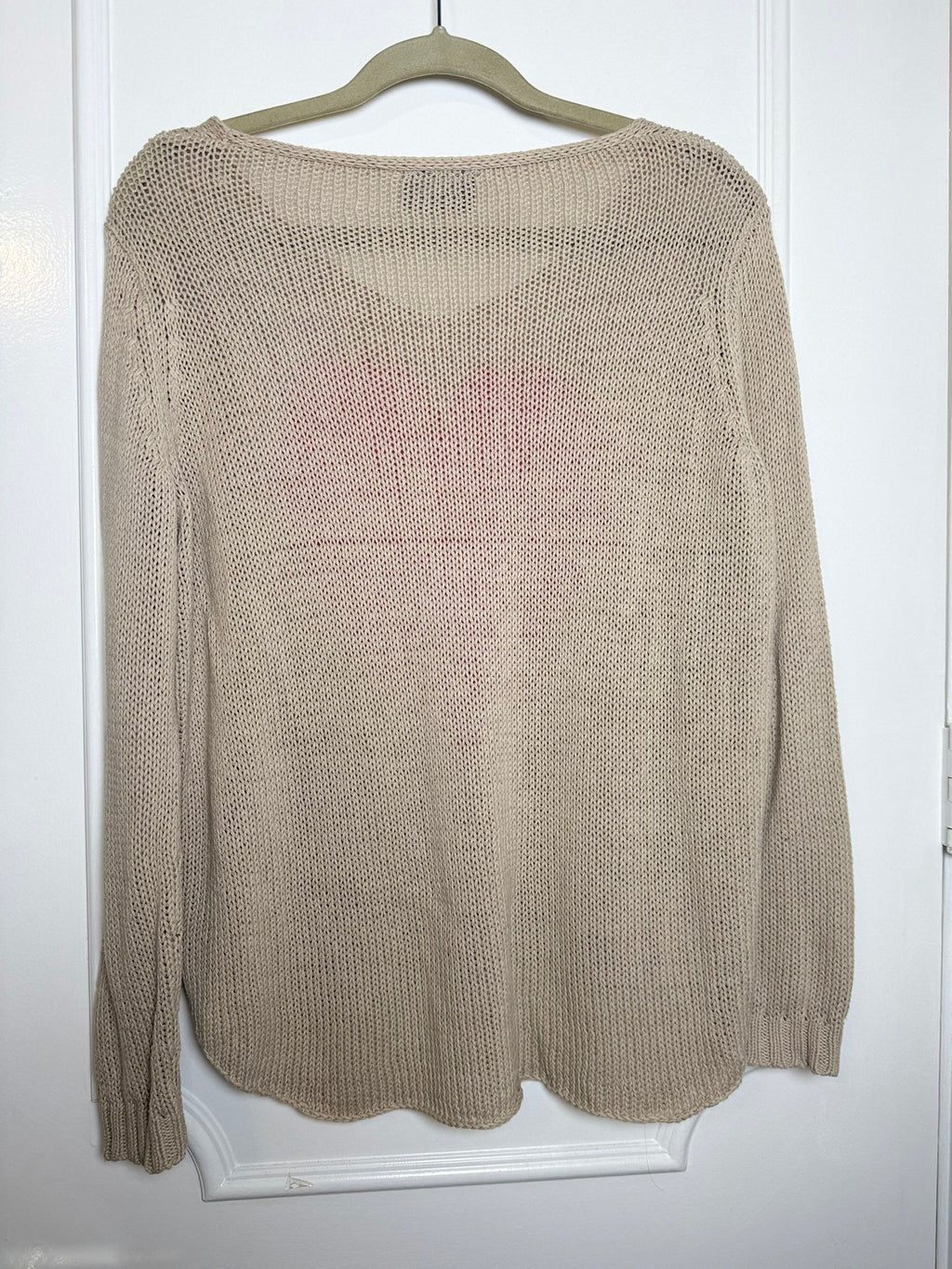 Wooden Ships Pink Heart Sweater Size S/M