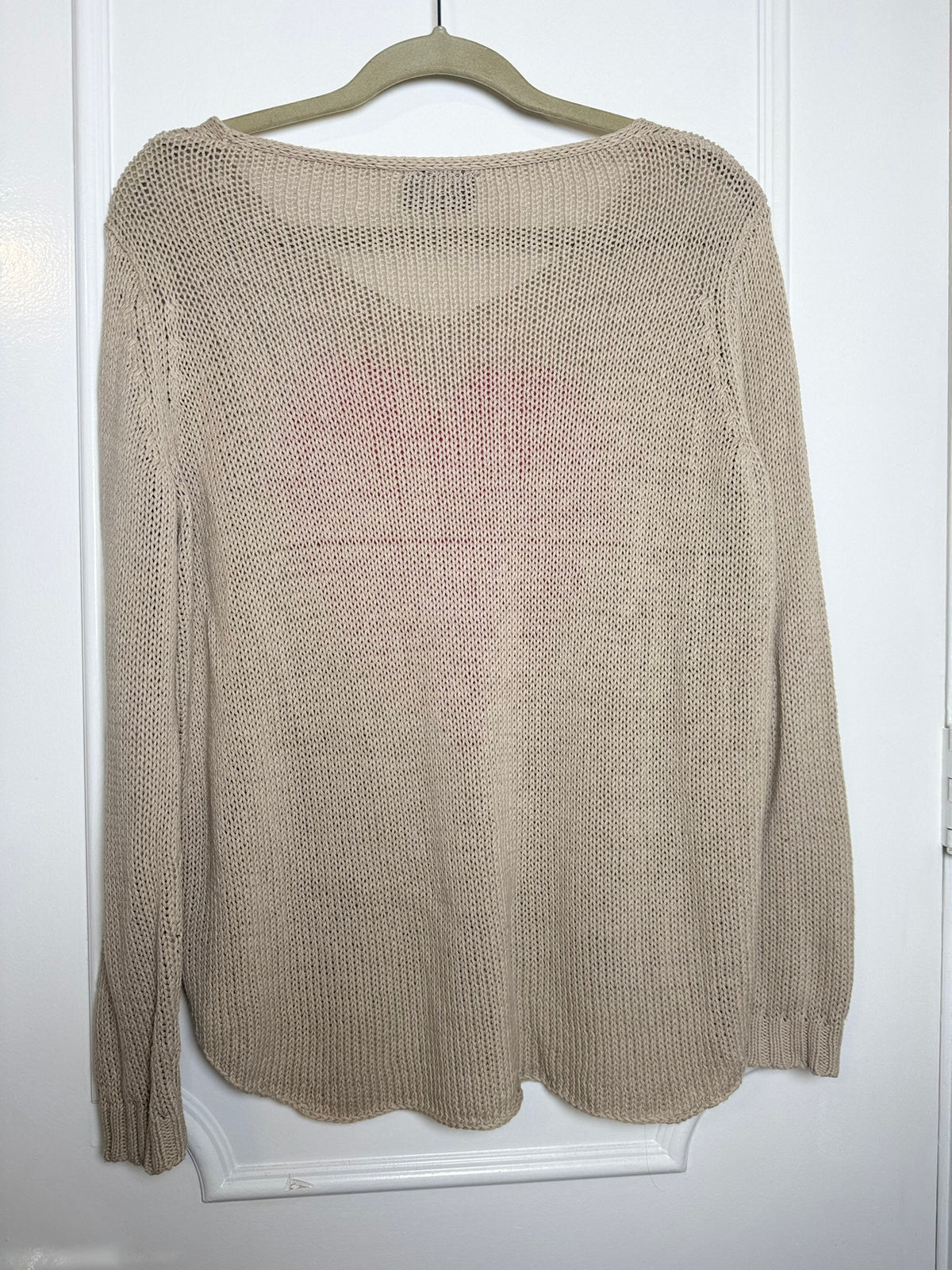 Wooden Ships Pink Heart Sweater Size S/M