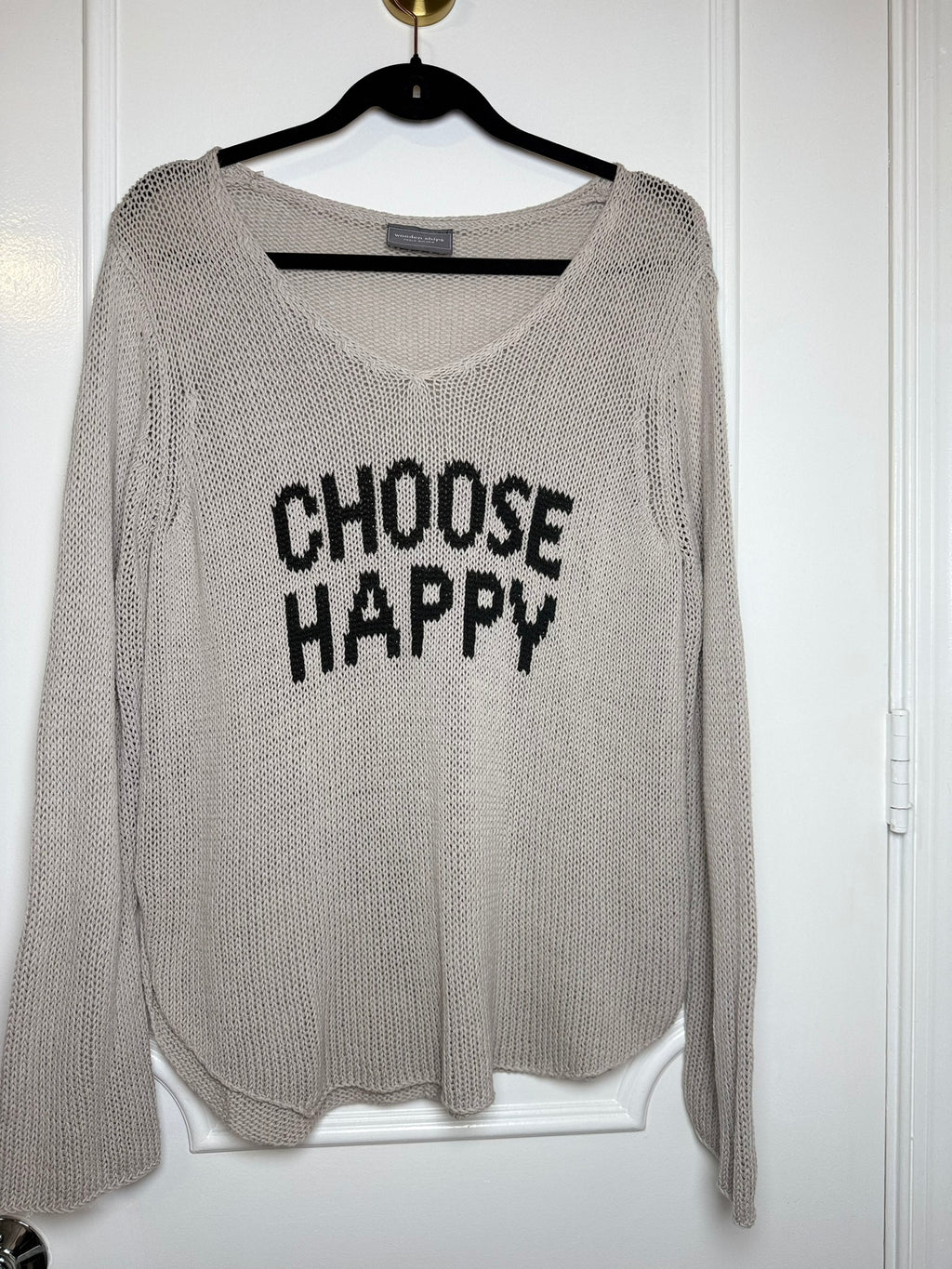 Wooden Ships Choose Happy Sweater Size M/L