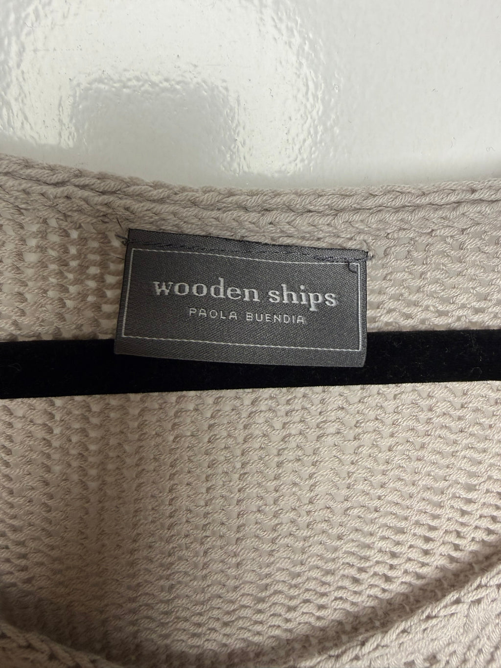 Wooden Ships Choose Happy Sweater Size M/L