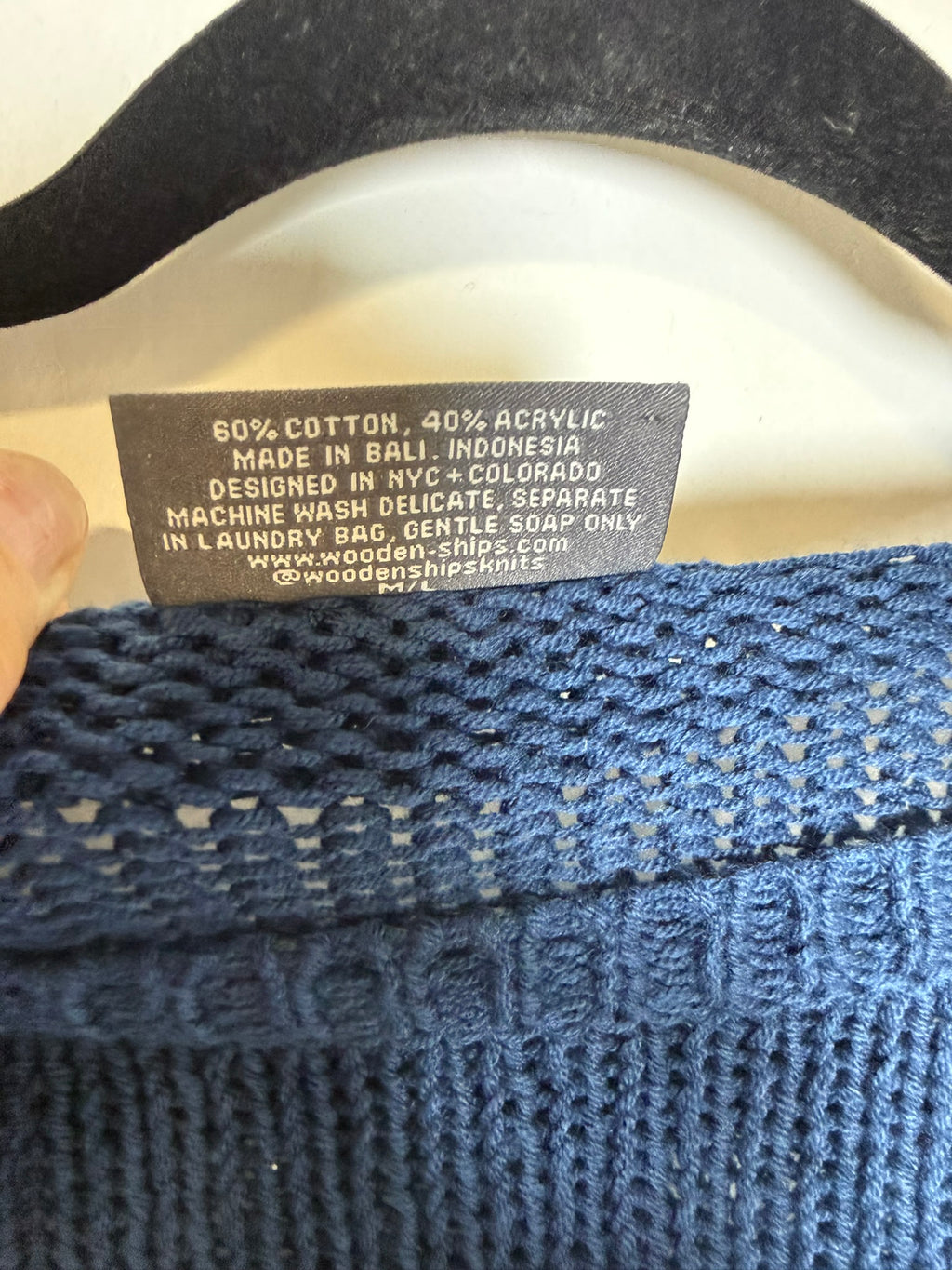 Wooden Ships Number 99 Open Knit Sweater Size M/L