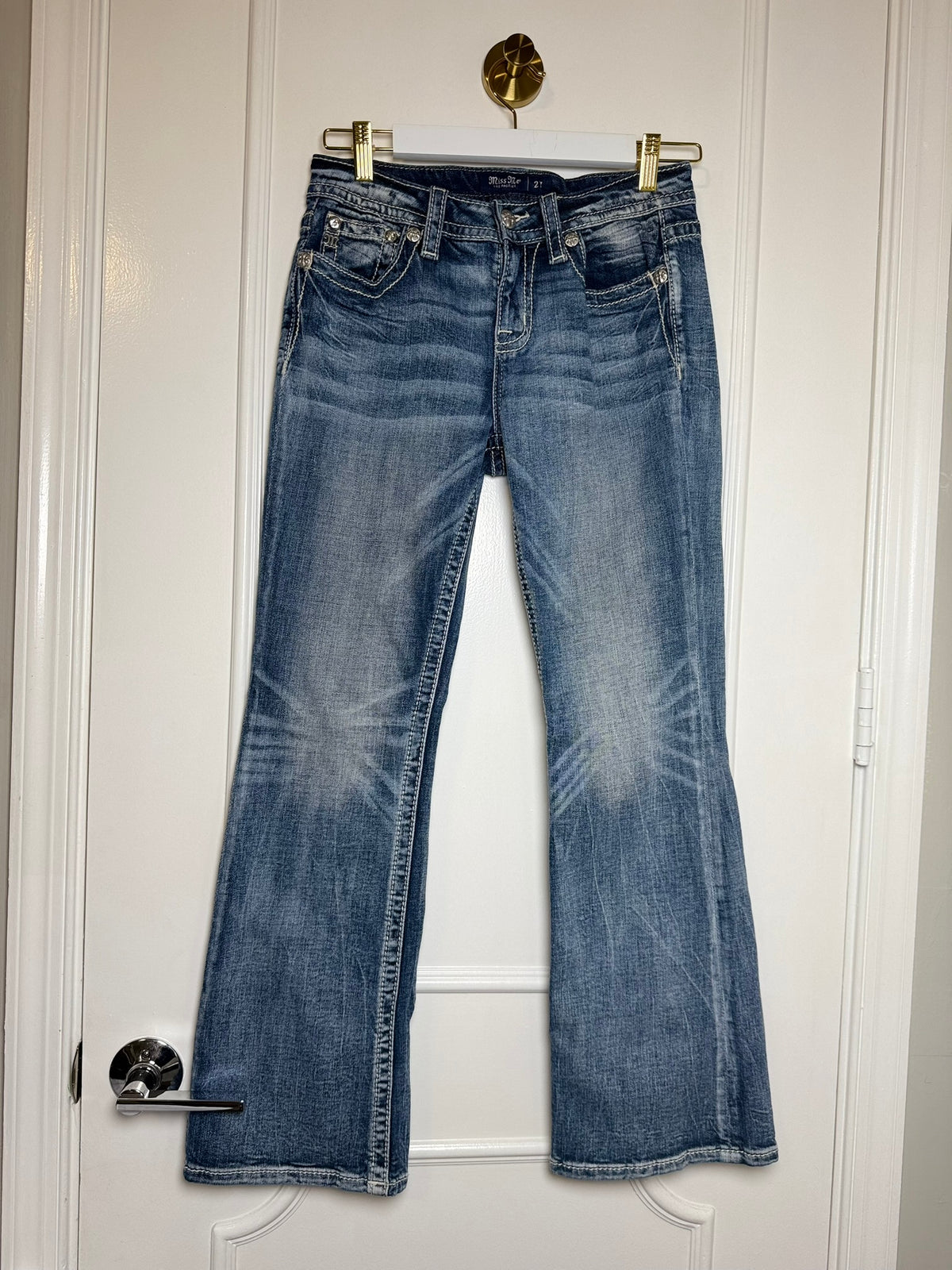 Miss Me Embellished Flap Pocket Bootcut Jeans Size 27