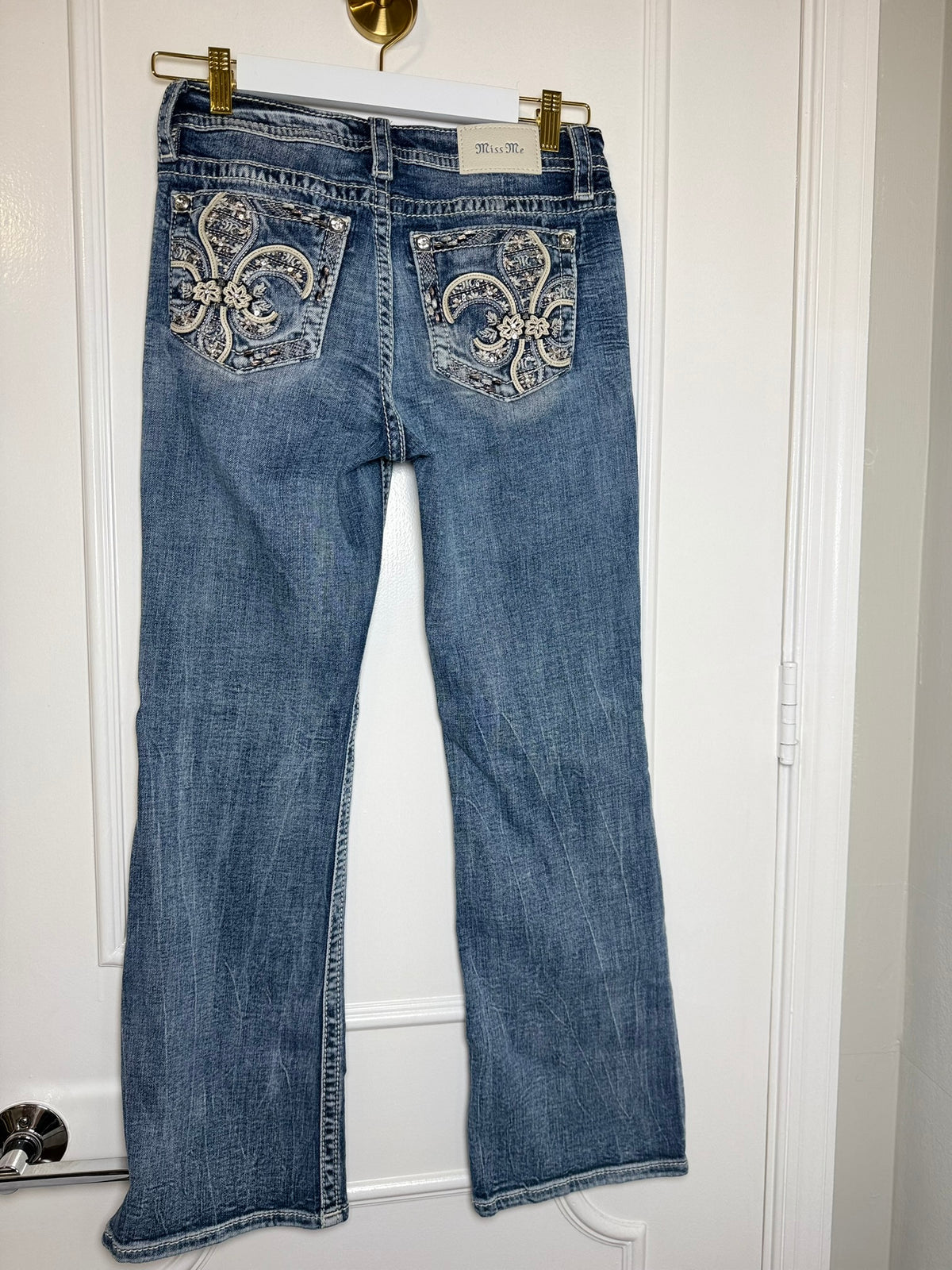 Miss Me Embellished Flap Pocket Bootcut Jeans Size 27