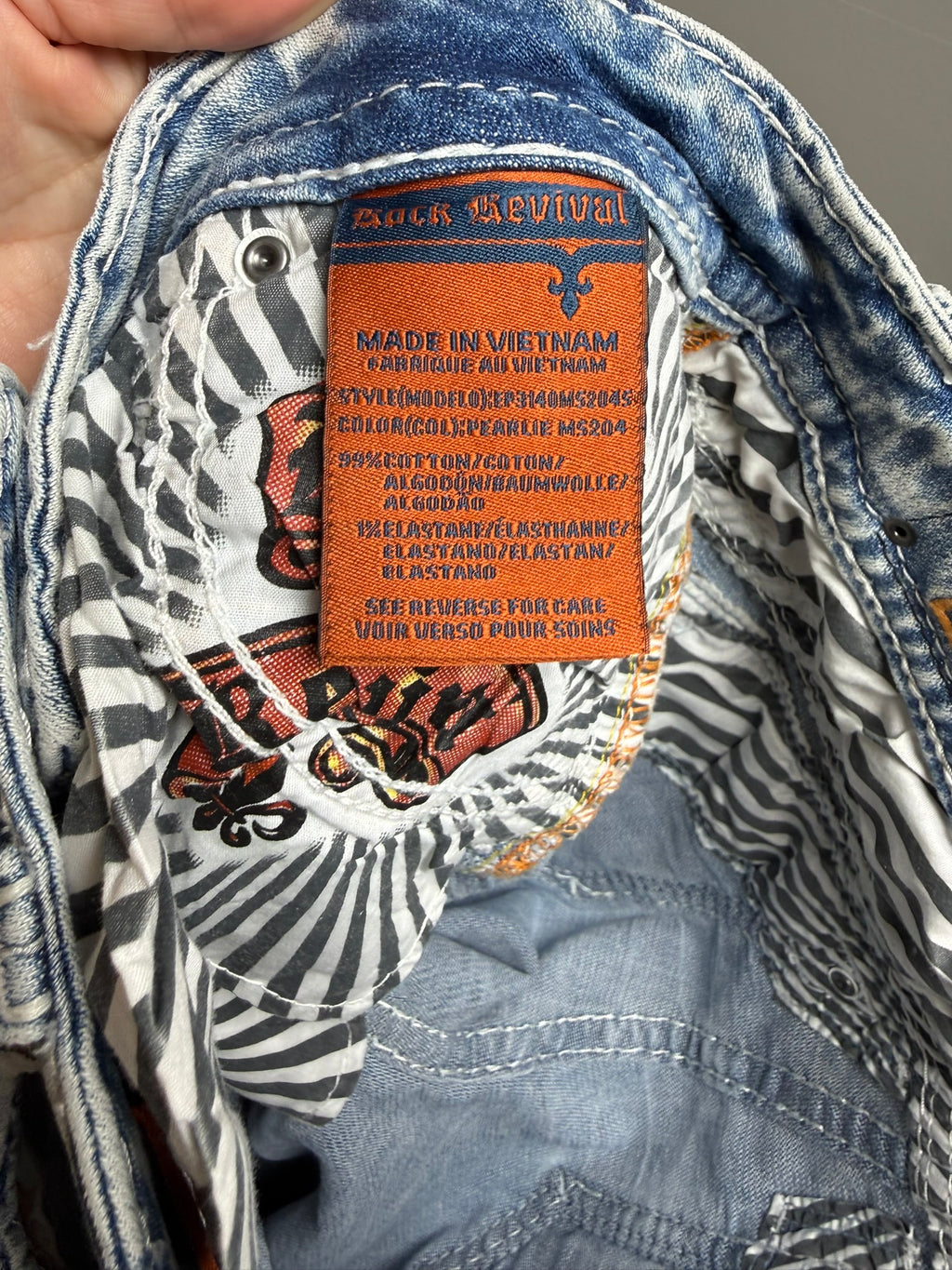Rock Revival Acid Wash Embellished Jeans Size 27
