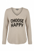 Wooden Ships Choose Happy Sweater Size M/L