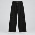 Zara Black Denim Cargo Pants Size Small