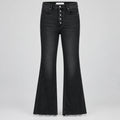 Hidden Jeans Black Exposed Button Cropped Flare Jeans Size 28