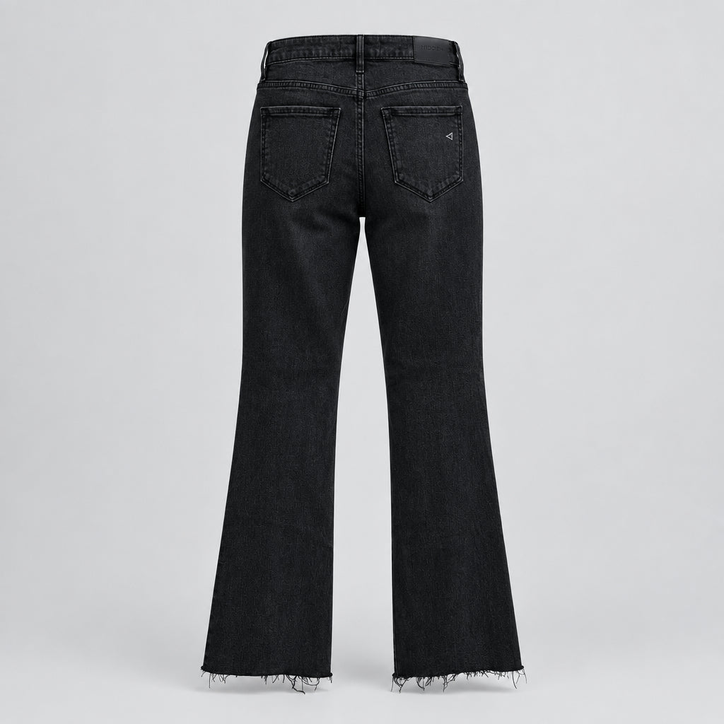 Hidden Jeans Black Exposed Button Cropped Flare Jeans Size 28