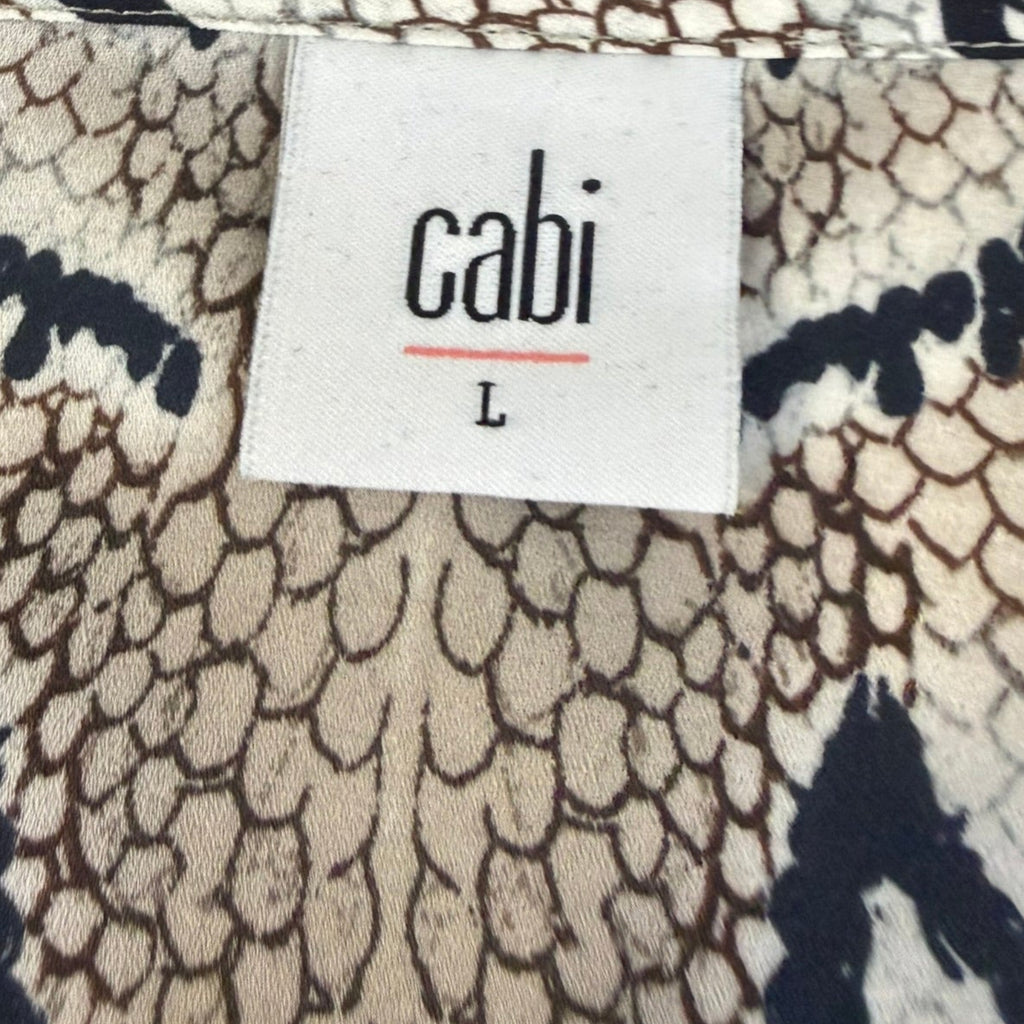 CAbi  Serpentine Snake Print Top  Style 3759 Size L