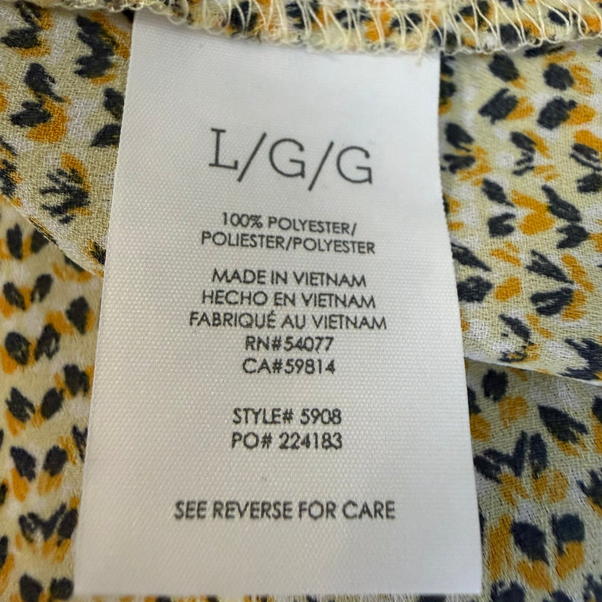 Cabi Printed Racerback Tank Top Style 5908 Size L