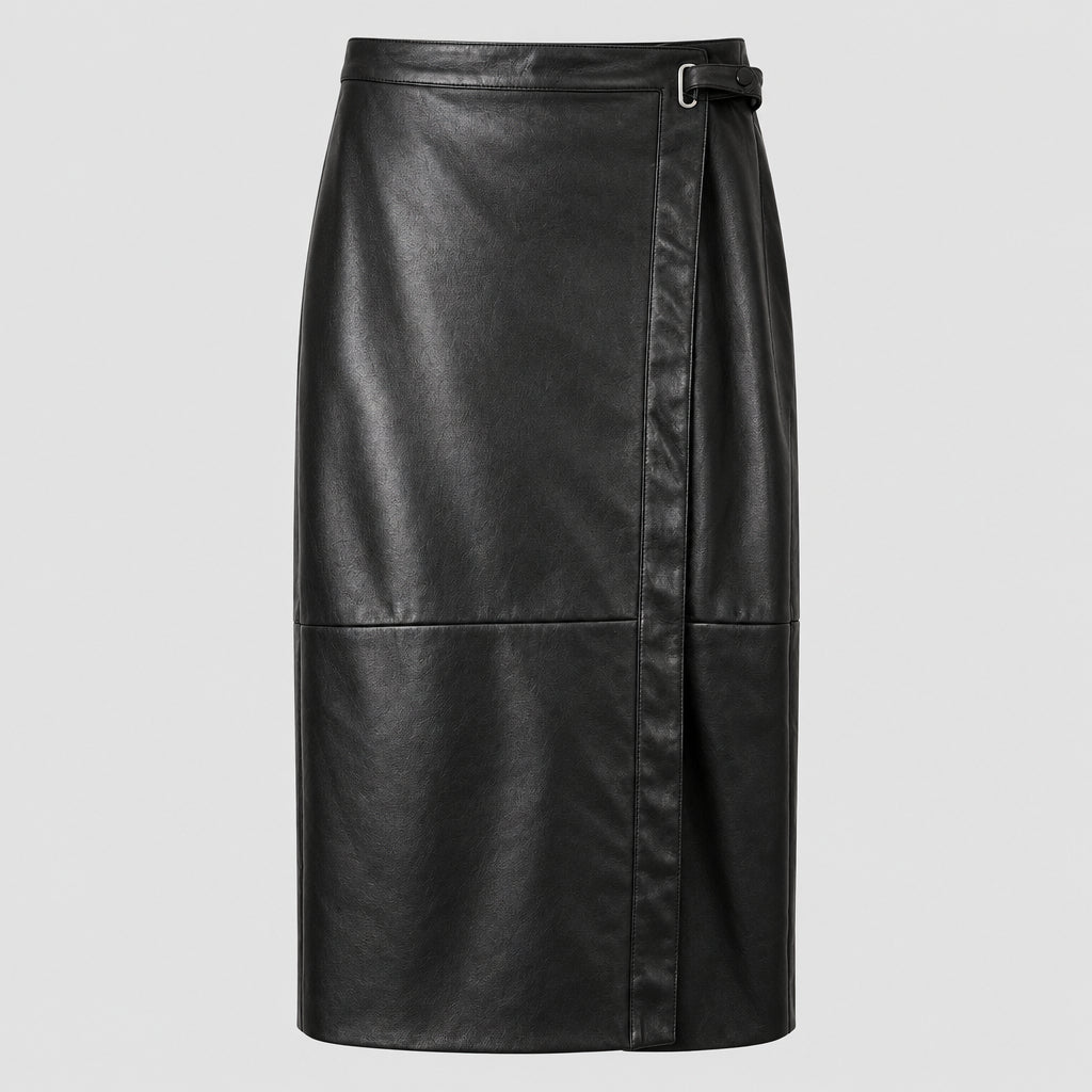 Bagatelle Collection Faux Leather A Line Midi Skirt Size S