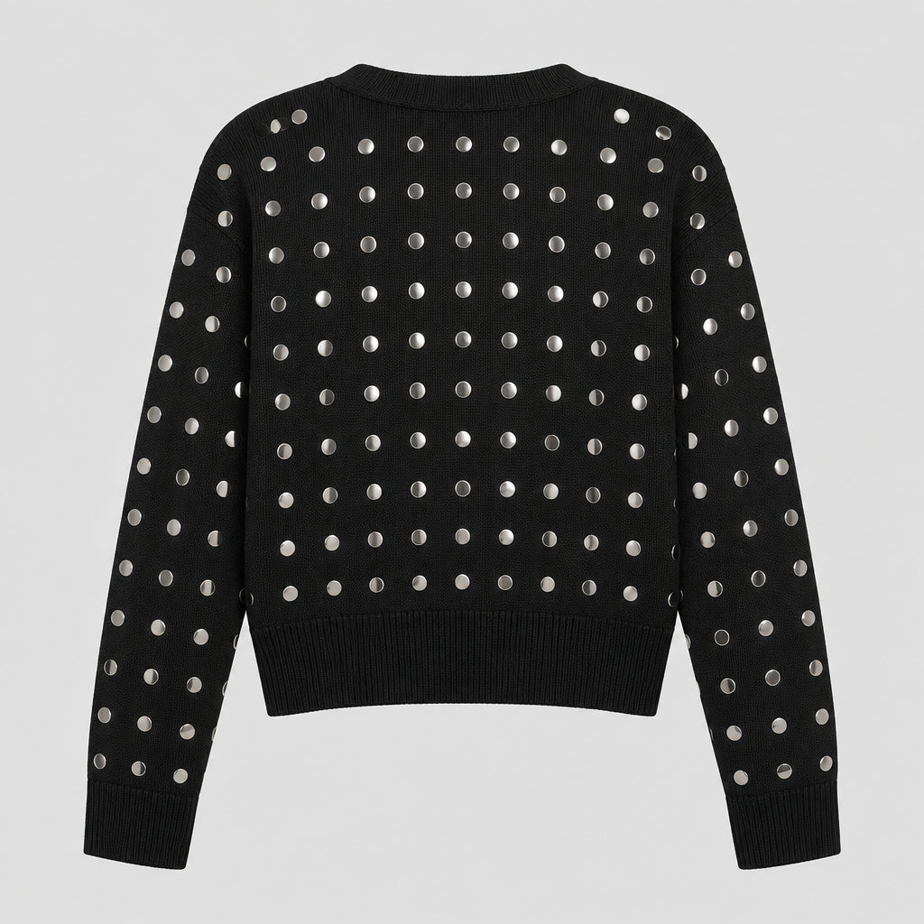 Olivaceous Black Studded Cardigan Sweater Size S