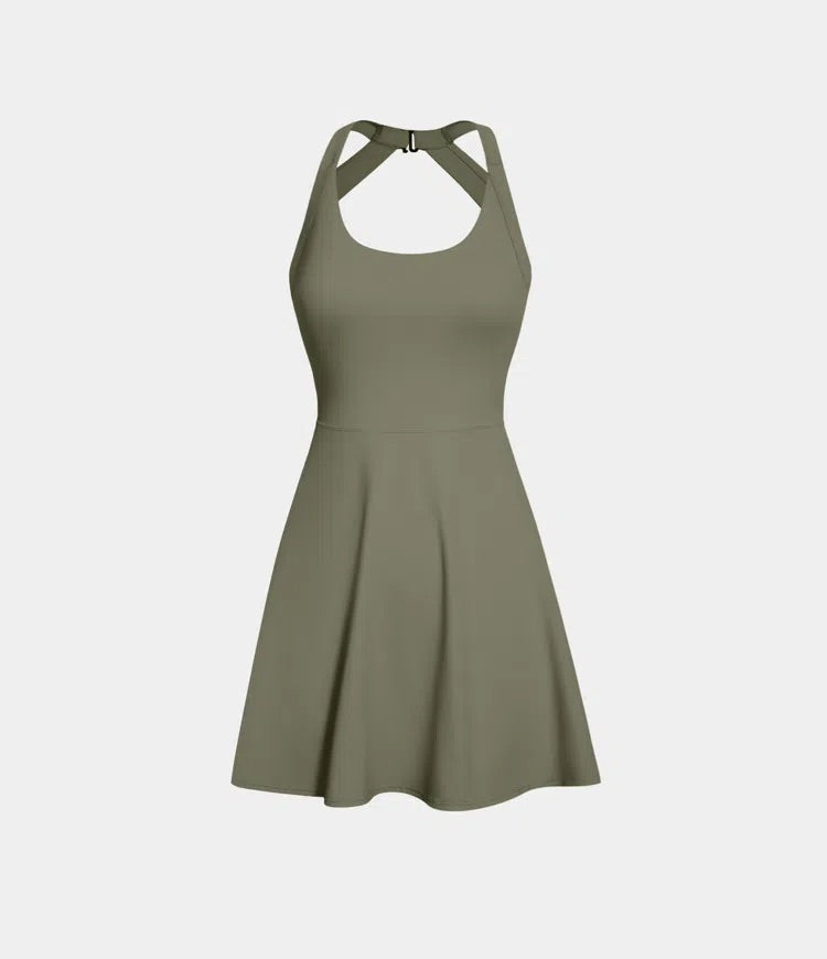 Halara SoftlyZero Airy Backless Twisted Active Dress Size Small