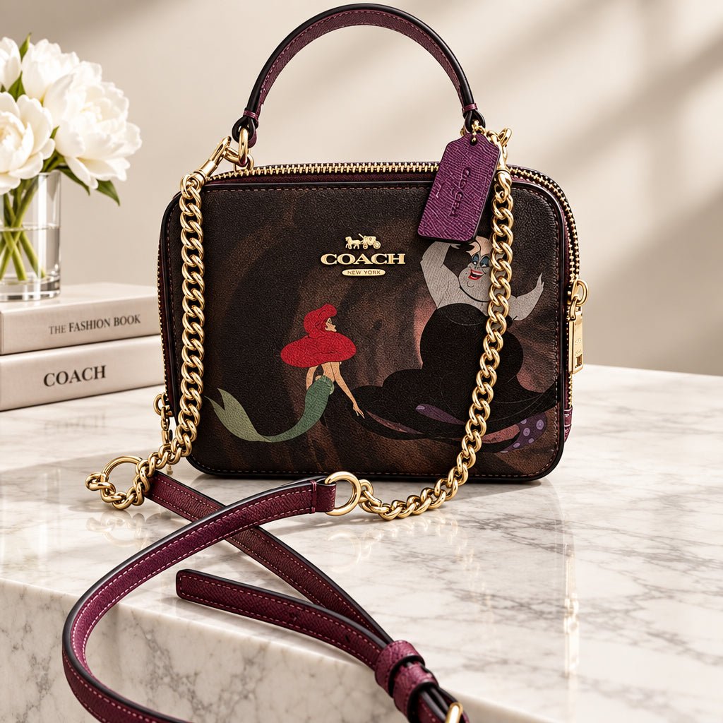Coach x Disney Box Crossbody with Ursula Motif