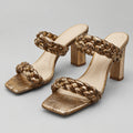 Dolce Vita Braided Metallic Heeled Sandals Size 7.5