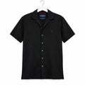 Psycho Bunny Men's Black Camp Collar Short Sleeve Shirt Size S