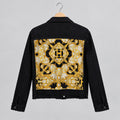 Htrailz Black Barogue Print Denim Jacket Size L