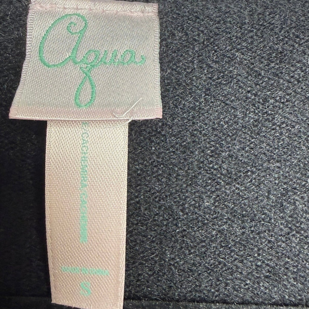 Aqua Black Cashmere Ruffle Cardigan Size Small