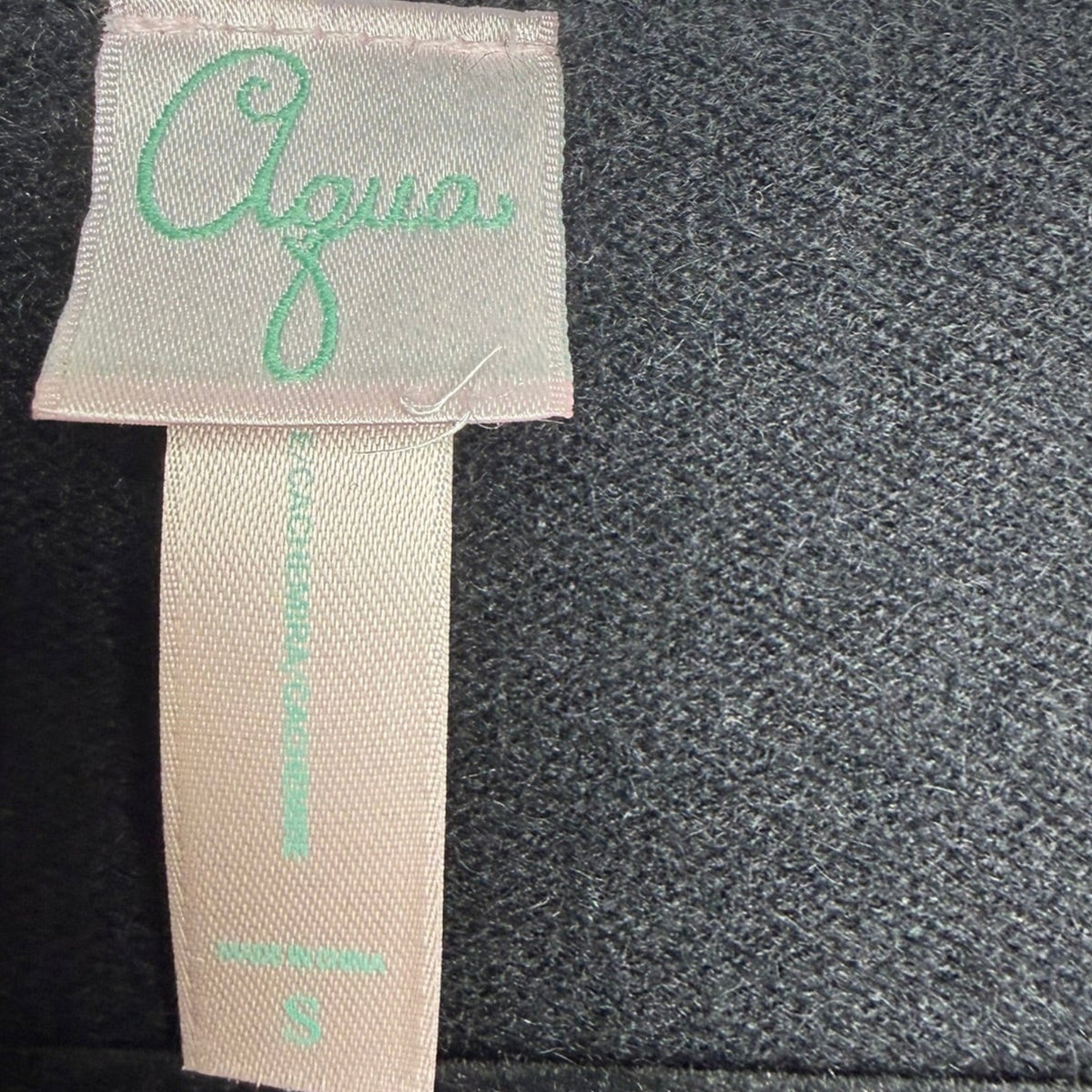 Aqua Black Cashmere Ruffle Cardigan Size Small