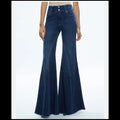 Alice & Olivia High Waist Ruffle Flare Jeans Size 26