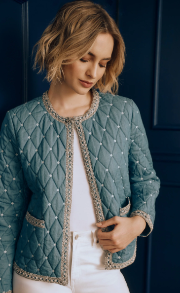 J. McLaughlin Helene Chambray Jacket Size XL