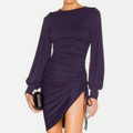 Susana  Monaco Purple Gathered Sleeve Dress - Small