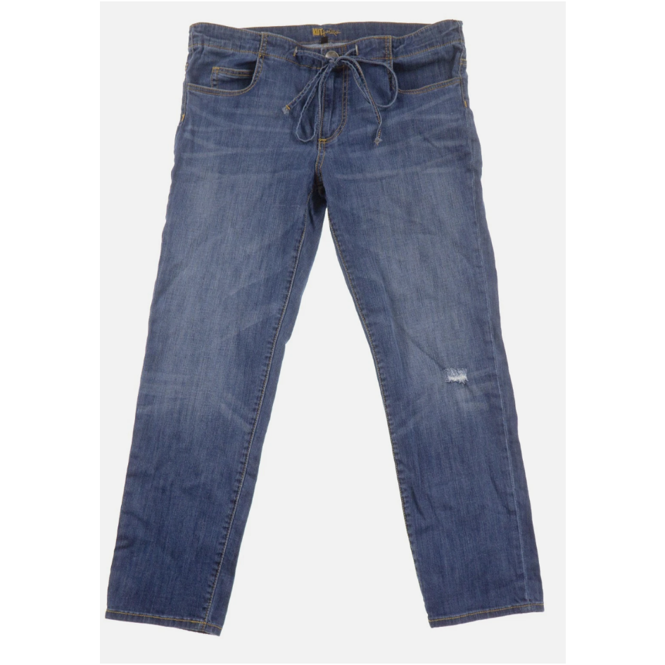 KUT from the Kloth Cropped Jeans Womens 8 Low Rise Distressed Blue Denim