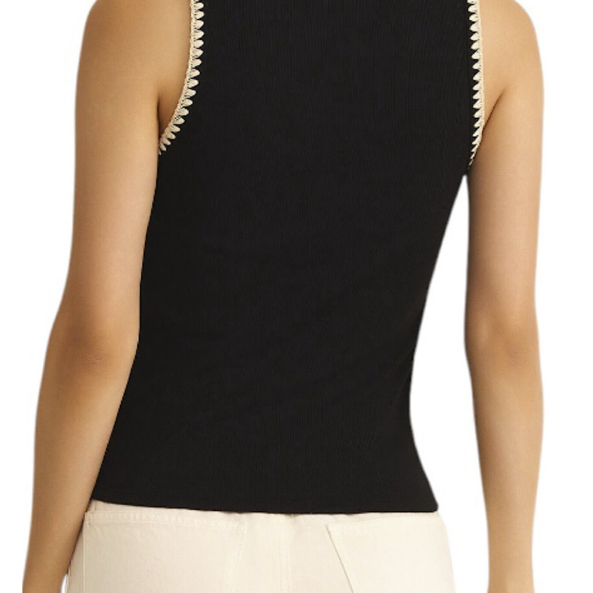 Z Supply Jaidynn Rib Tank Black Scoop Neck Size Small
