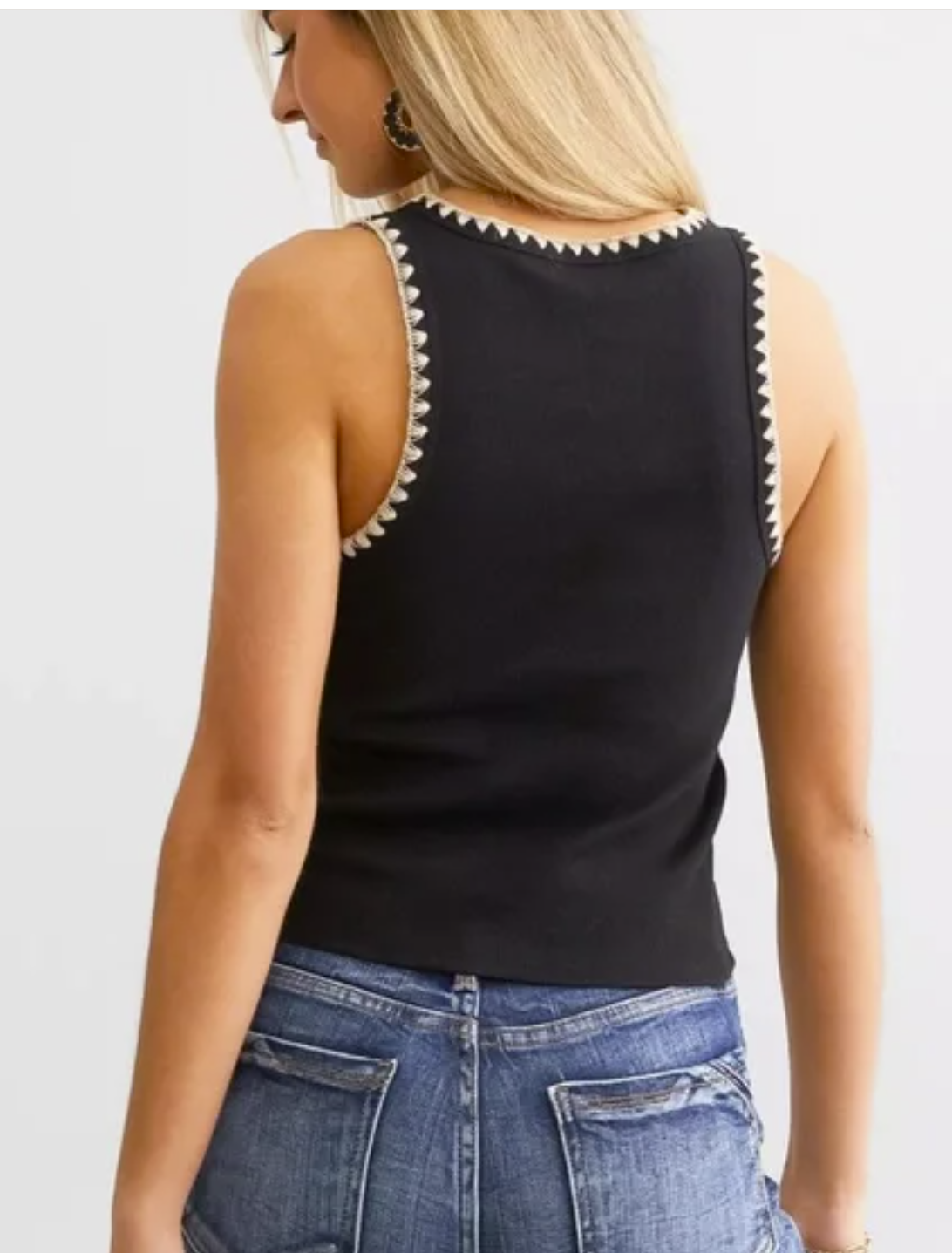 Z Supply Black Avril Whipstitched Ribbed Tank Size XS