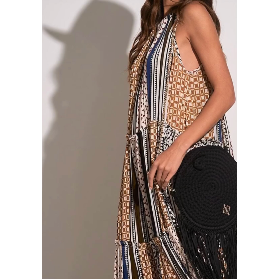 ELAN Bohemian Southwestern Halter Long Dress NWOT - Small