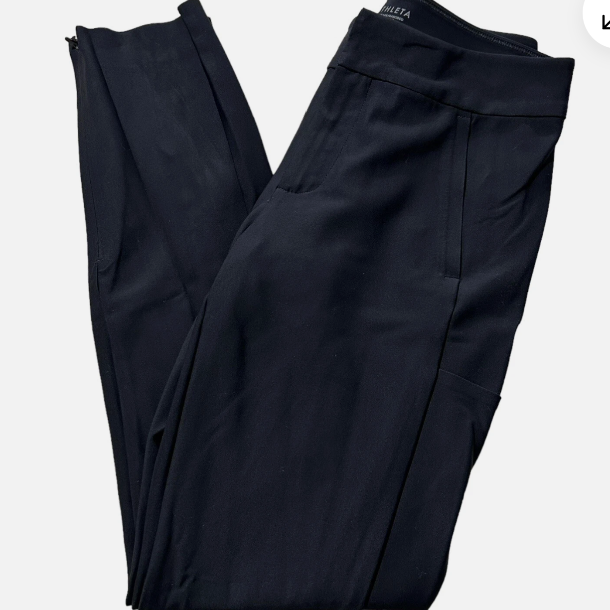 Athleta Stellar Trouser Pant Mid Rise Stretch Pockets Straight Leg Size 4