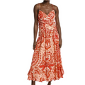 FARM Rio Jaipur Crossover Linen Blend Midi Sundress Size Small