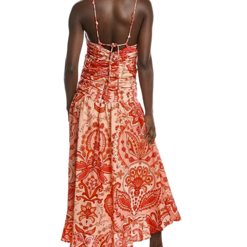 FARM Rio Jaipur Crossover Linen Blend Midi Sundress Size Small