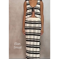 Elan Tie Front Cover-Up Vest and Open Stitch Side Slit Cover-Up Maxi Skirt Size Small