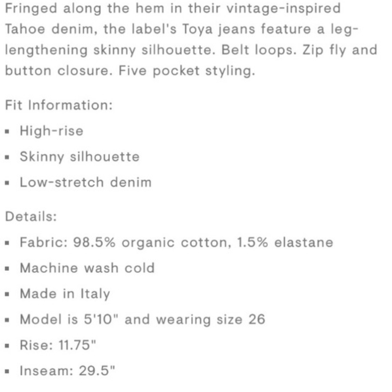 Ser.O.YA Toya Tahoe Skinny Jeans 27