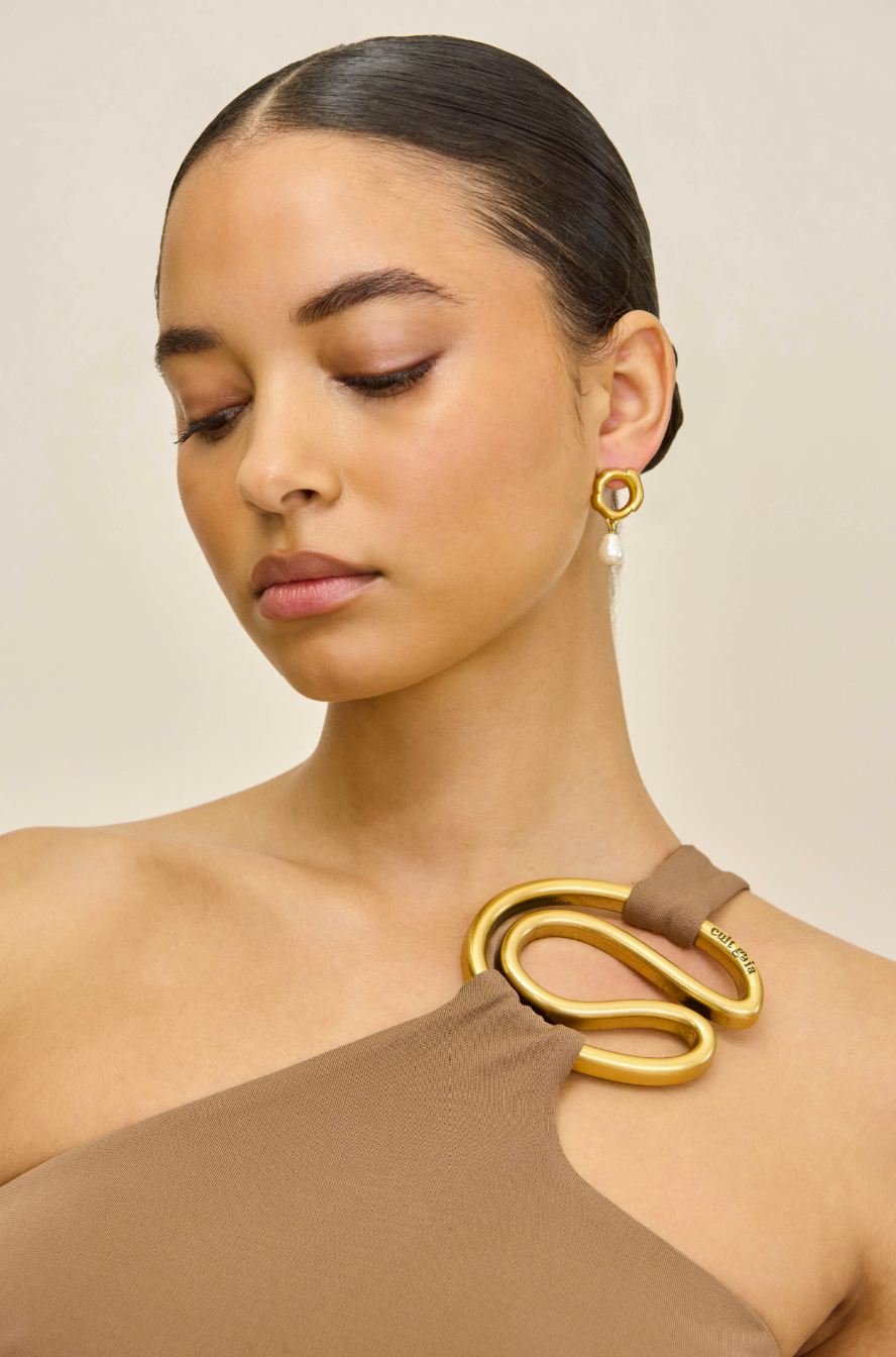 Cult Gaia CHANI One-Shoulder Hardware Midi Dress Size XS