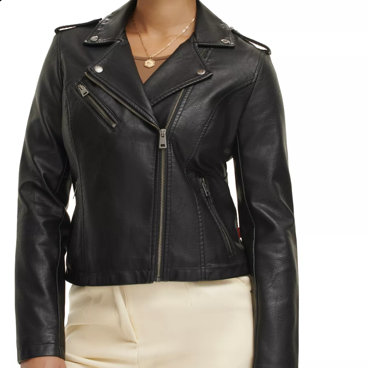 Levi's Faux Leather Moto Jacket Size Medium