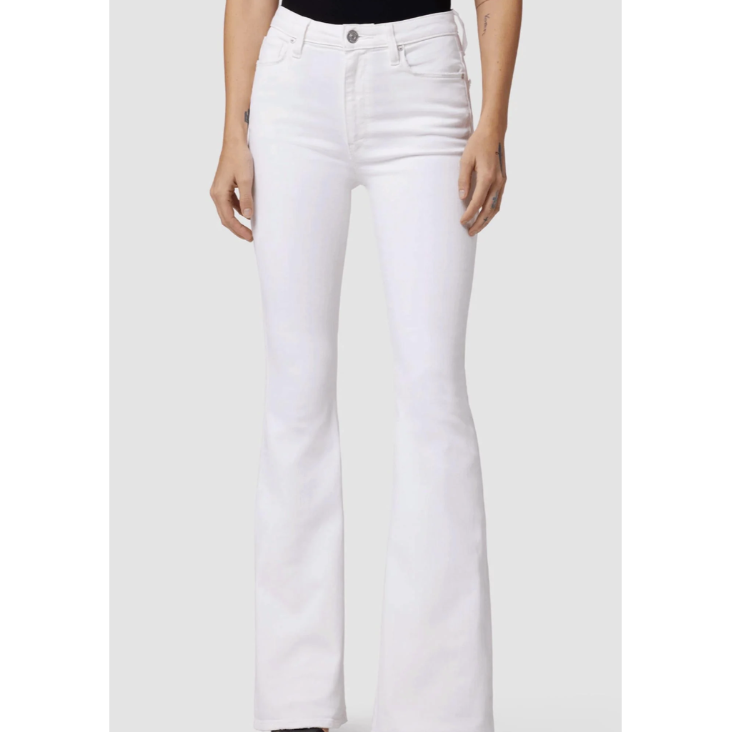 Hudson Holly High Rise White Flare Jeans Size 28