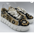 Free People Catch Me If You Can Crochet Patchwork Sneakers Tan US 7
