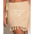 Elan Crochet Fringe Wrap Skirt Size Small