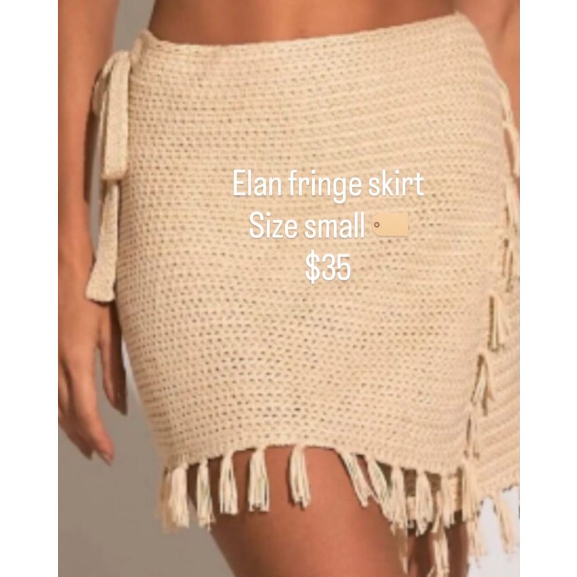 Elan Crochet Fringe Wrap Skirt Size Small