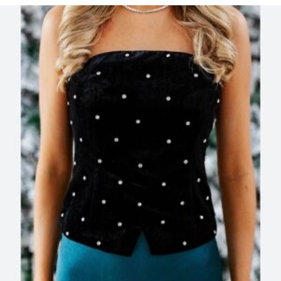 Endless Rose Rhinestone Velvet Bustier Size Medium