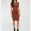 Michael Stars Ribbed Ruched Midi Dress Size Small