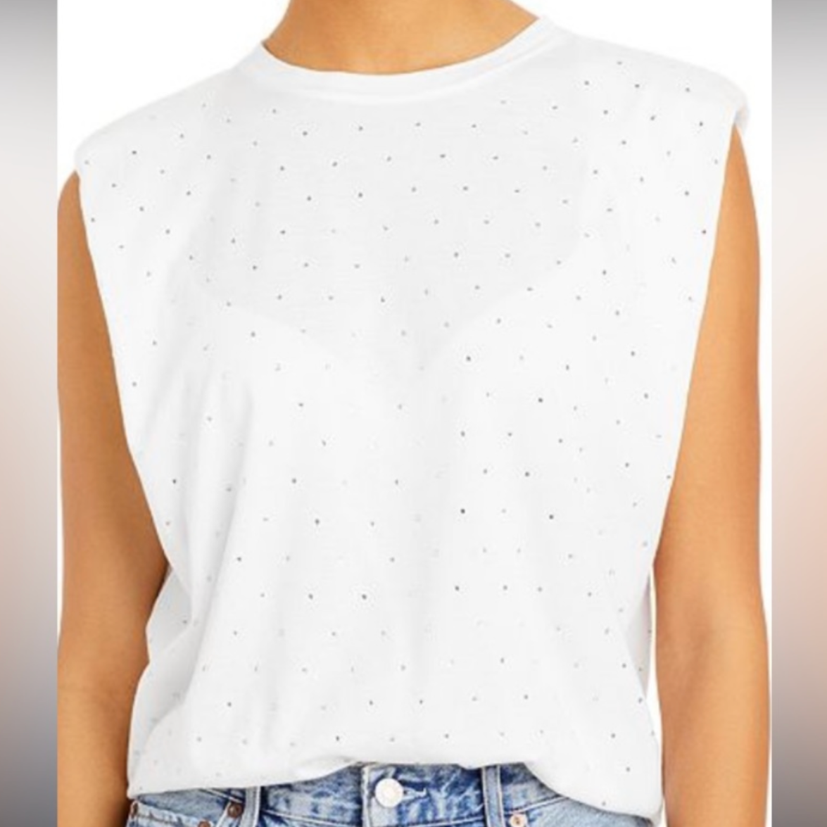 Generation Love Studded Muscle Tee White Size Medium
