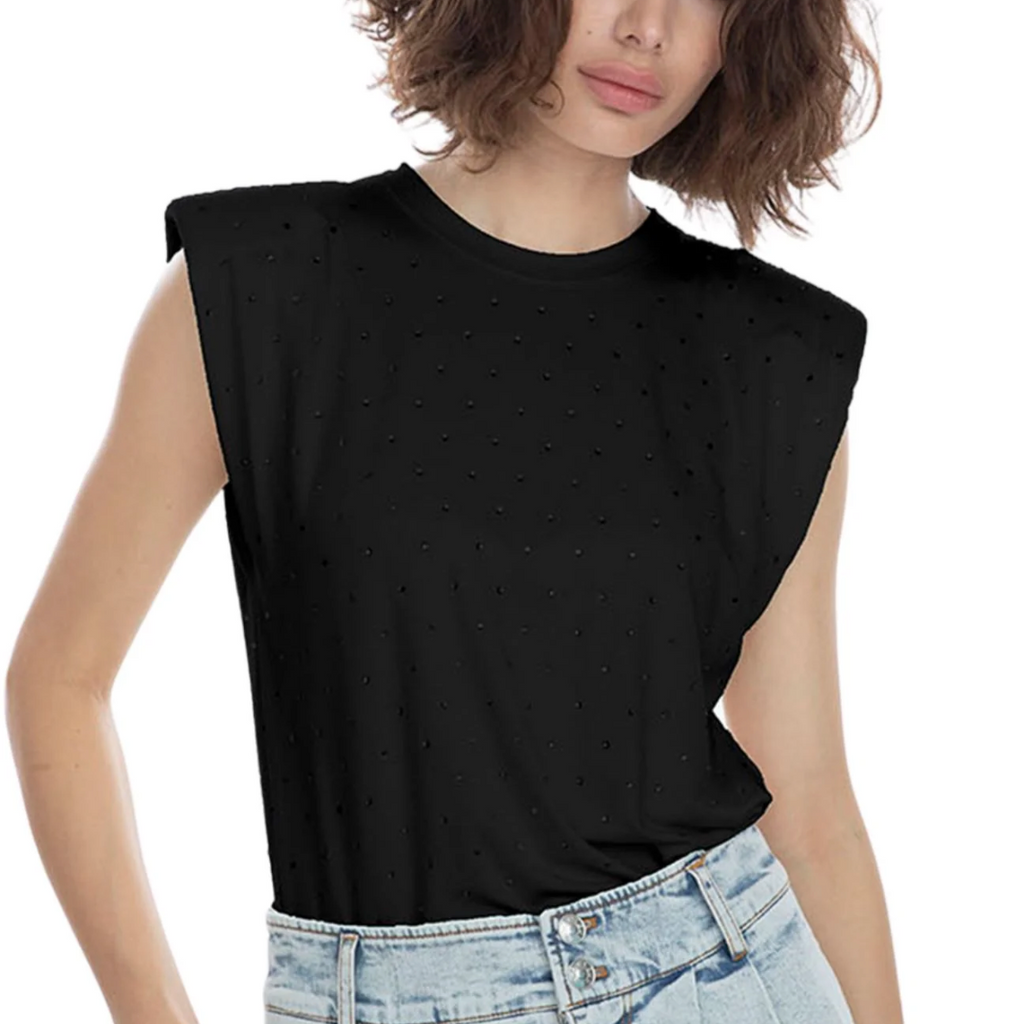 Generation Love Studded Muscle Tee Black Size Medium