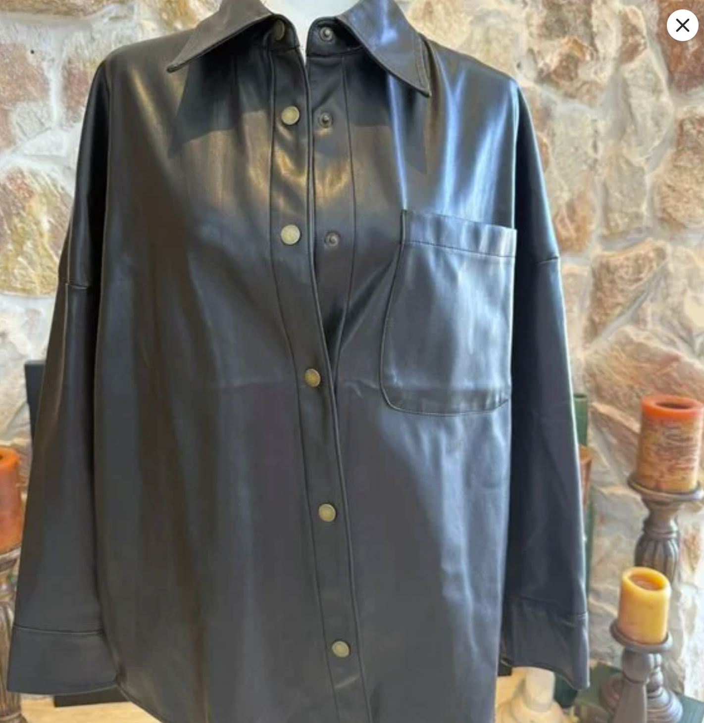 Elan Faux Leather Shacket Size Small