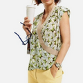 Cabi #234 Butterfly Faux Wrap Shirt Top Medium Cabi
