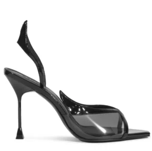 Schutz Zya Sling Patent Leather Sandal In Black Size 7.5
