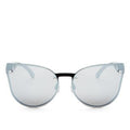 Quay Higher Love Rimless Mirrored Cat Eye Sunglasses, 65mm In Black/silver Mirror Lens